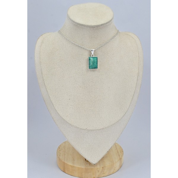 Pendentif Emeraude rectangulaire facettée Bijoux en Emeraude SK21.1