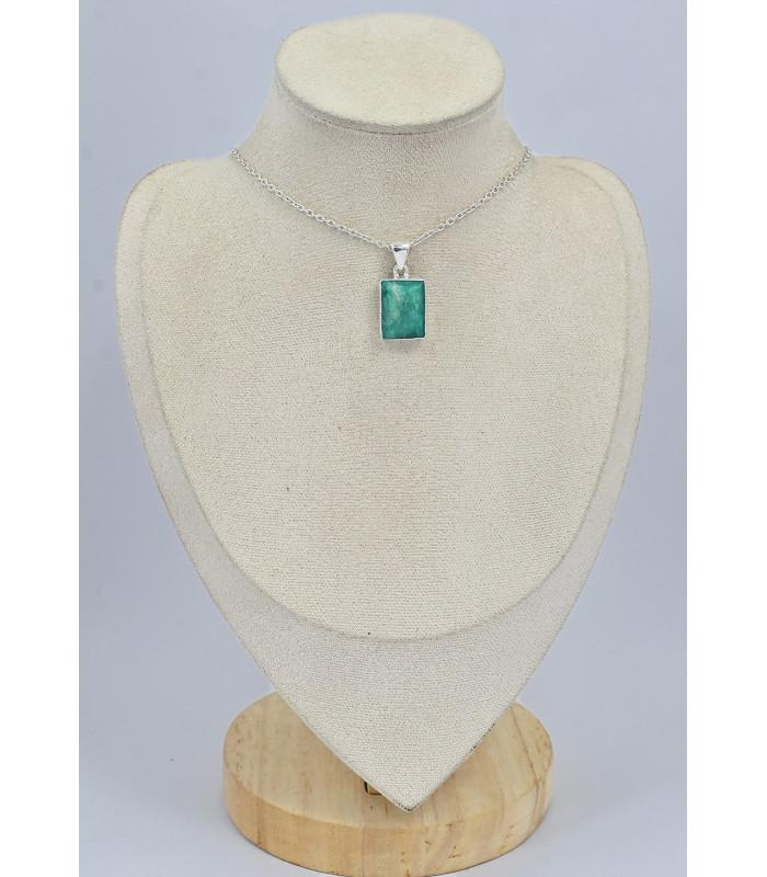 Pendentif Emeraude rectangulaire facettée Bijoux en Emeraude SK21.1