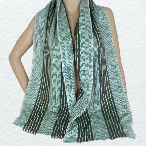 Echarpe verte homme laine cachemire - Echarpes Laine Homme Femme