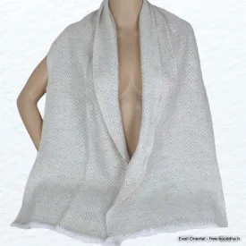 Echarpe laine cachemire écrue - Echarpes Laine Homme Femme