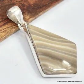 Pendentif trapèze en silex rayé - Bijoux en Silex
