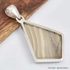 Pendentif trapèze en silex rayé - Bijoux en Silex