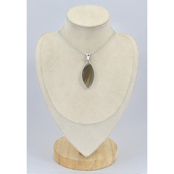 Pendentif Marquise en Silex rayé Bijoux en Silex SK23.1