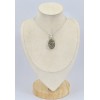 Pendentif oval argent en Silex rayé Bijoux en Silex SK23.4