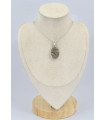 Pendentif oval argent en Silex rayé Bijoux en Silex SK23.4