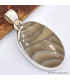 Pendentif oval argent en Silex rayé Bijoux en Silex SK23.4