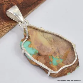 Pendentif Turquoise numéro 8 brute - Bijoux en Turquoise