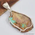 Pendentif Turquoise numéro 8 brute - Bijoux en Turquoise