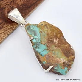 Pendentif Turquoise numéro 8 brute - Bijoux en Turquoise