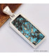 Pendentif rectangulaire Turquoise avec Pyrite Bijoux en Turquoise Iranienne (Nishapur) SK24.1