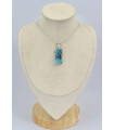 Pendentif rectangulaire Turquoise avec Pyrite Bijoux en Turquoise Iranienne (Nishapur) SK24.1