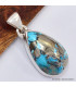 Pendentif goutte Turquoise avec Pyrite Bijoux en Turquoise Iranienne (Nishapur) SK24.2