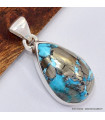 Pendentif goutte Turquoise avec Pyrite Bijoux en Turquoise Iranienne (Nishapur) SK24.2