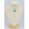 Petit pendentif carré Turquoise avec Pyrite Bijoux en Turquoise Iranienne (Nishapur) SK24.4
