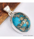 Pendentif Turquoise d'Orient ovale Bijoux en Turquoise Iranienne (Nishapur) SK24.5