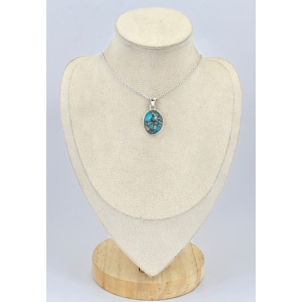 Pendentif Turquoise d'Orient ovale Bijoux en Turquoise Iranienne (Nishapur) SK24.5