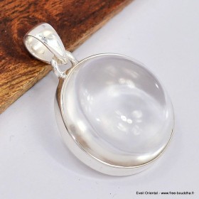 Pendentif rond Cristal de Roche cabochon