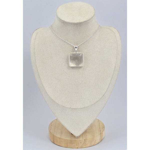 Pendentif carré Cristal de Roche cabochon 