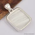 Pendentif Scolecite blanche brute carré - Bijoux en Scolecite