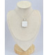 Pendentif Scolecite blanche brute carré
