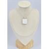 Pendentif Scolecite blanche brute carré