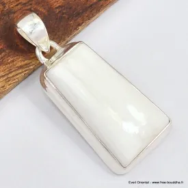 Pendentif Scolecite blanche trapèze - Bijoux en Scolecite
