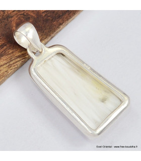 Pendentif Scolecite blanche trapèze 
