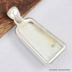 Pendentif Scolecite blanche trapèze - Bijoux en Scolecite