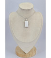Pendentif Scolecite blanche trapèze 
