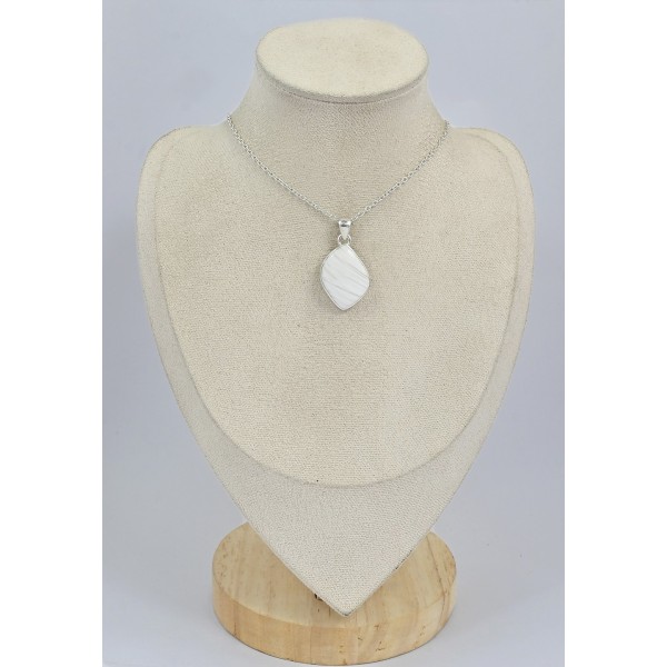Pendentif Scolecite blanche forme libre Pendentifs pierres naturelles SK27.3