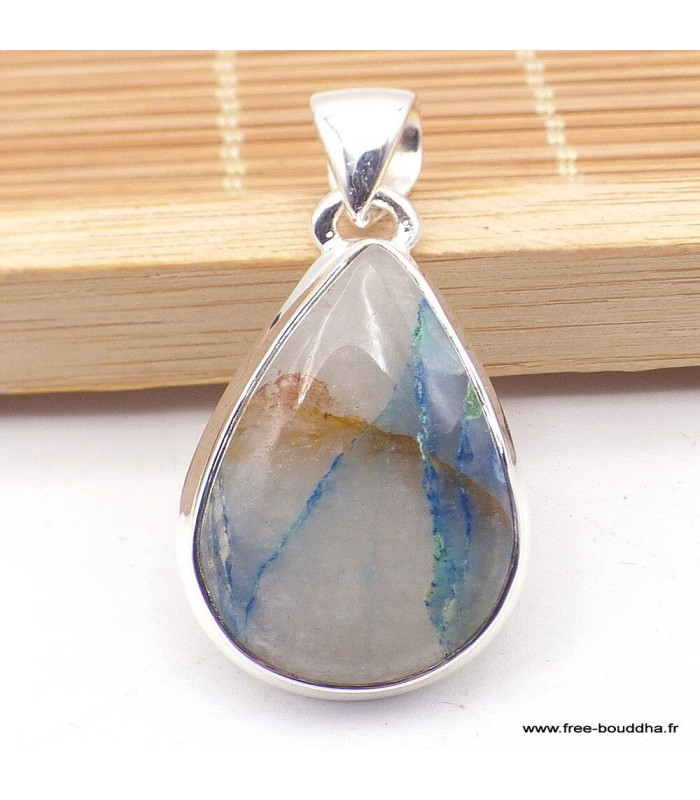 Pendentif goutte Quantum Quattro bleu vert Pendentifs pierres naturelles XV2.3