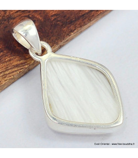 Pendentif en Scolecite blanche forme libre 