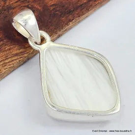 Pendentif en Scolecite blanche forme libre - Bijoux en Scolecite
