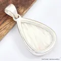 Pendentif en Scolecite blanche forme goutte - Bijoux en Scolecite