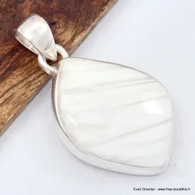 Pendentif Scolecite blanche forme libre - Pendentifs pierres naturelles