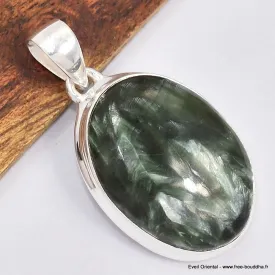 Pendentif oval en Séraphinite - Bijoux en Séraphinite