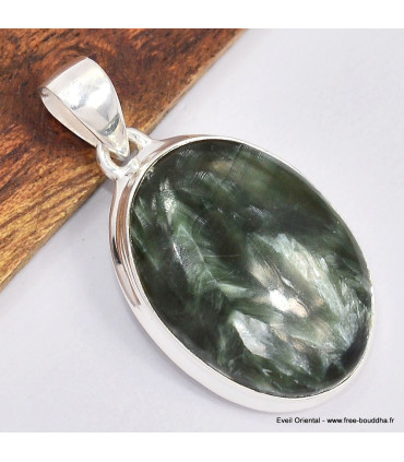 Pendentif oval en Séraphinite 