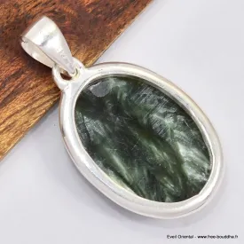 Pendentif oval en Séraphinite - Bijoux en Séraphinite