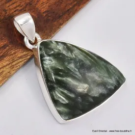 Pendentif Séraphinite asymétrique de Russie - Bijoux en Séraphinite