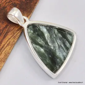 Pendentif Séraphinite asymétrique de Russie - Bijoux en Séraphinite