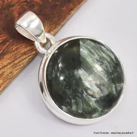 Pendentif rond en Séraphinite - Bijoux en Séraphinite
