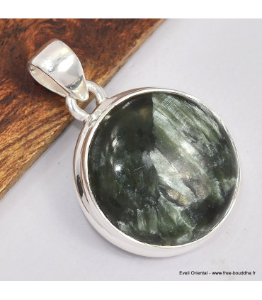 Pendentif rond en Séraphinite 
