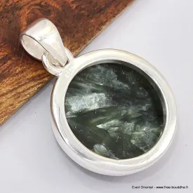 Pendentif rond en Séraphinite - Bijoux en Séraphinite