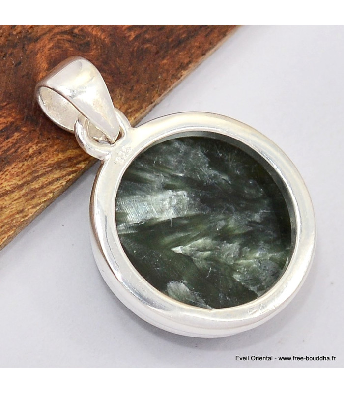 Pendentif rond en Séraphinite 