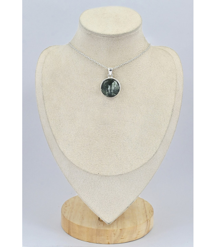 Pendentif rond en Séraphinite 