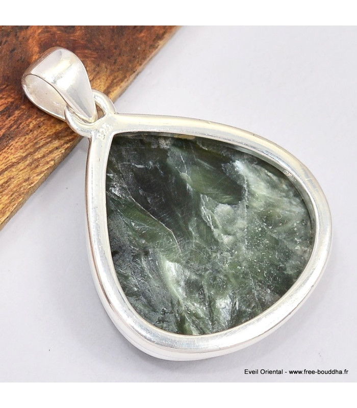 Pendentif goutte en Séraphinite 