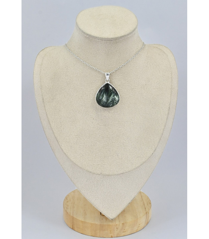 Pendentif goutte en Séraphinite 