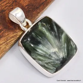 Pendentif carré en Séraphinite - Bijoux en Séraphinite