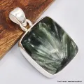 Pendentif carré en Séraphinite - Bijoux en Séraphinite