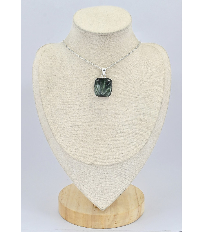 Pendentif carré en Séraphinite 